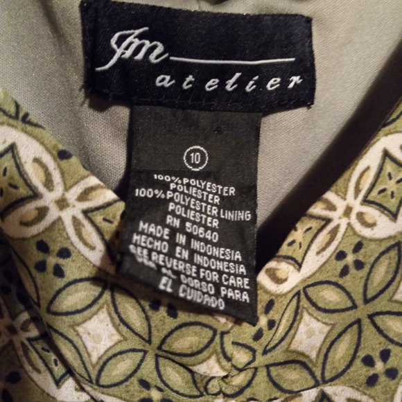 Green Tank Top with Brown Waist Band - Picture 3 of 6